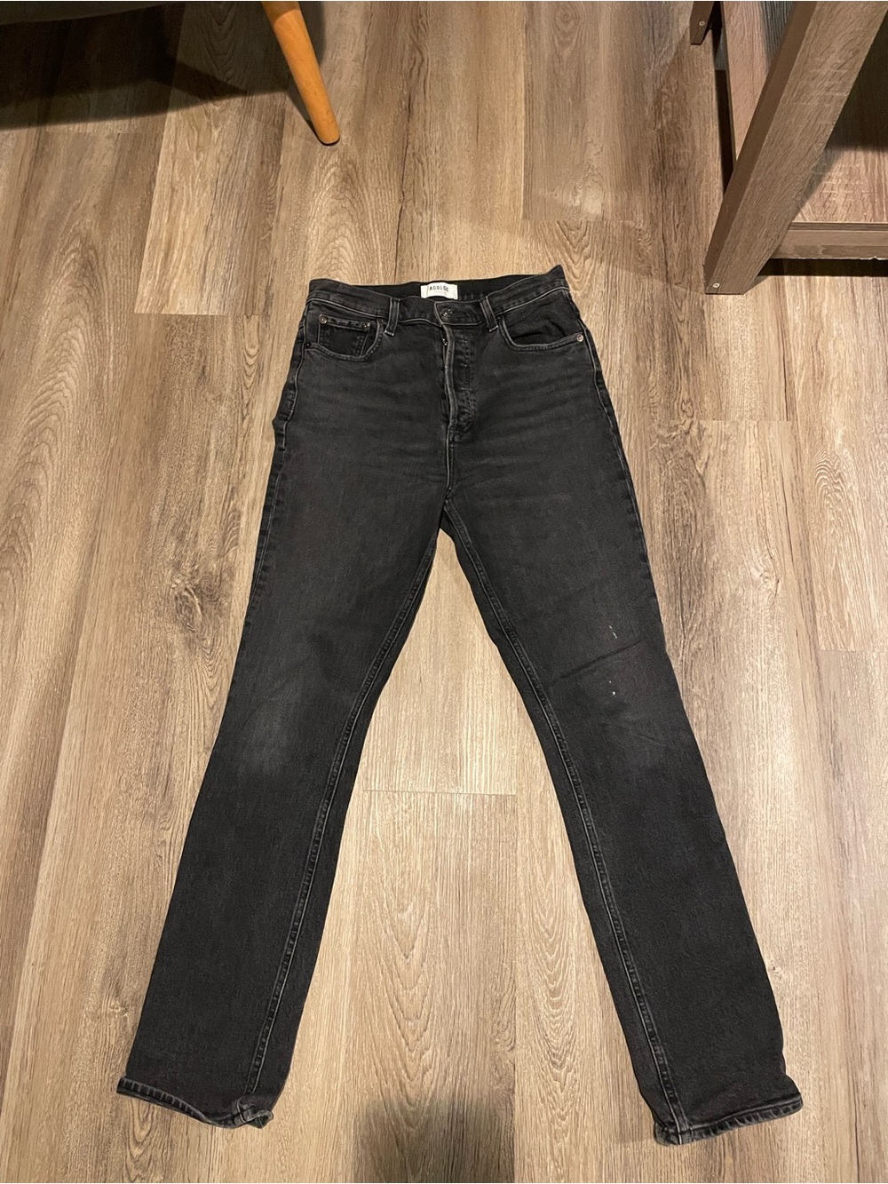 Agolde Black Straight-Leg Jeans